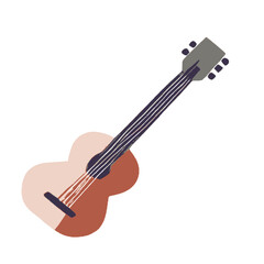 Fototapeta premium Colorful Illustration of Acoustic Guitar with Stylish Design