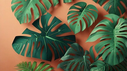 3D Paper Tropical Leaves Jungle Banner - 15