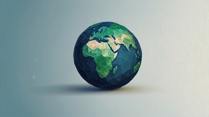 Low Poly Earth Vector Illustration - 2