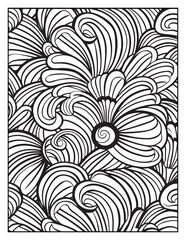 seamless pattern with abstract lines, Mindful Patterns Coloring Pages For Adults & Teens, black and white, line art Victor illustration, bold and easy coloring page, bold & easy coloring book