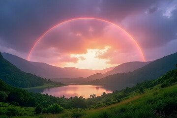 sunset in the mountains