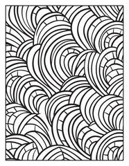 Fototapeta premium seamless pattern with abstract lines, Mindful Patterns Coloring Pages For Adults & Teens, black and white, line art Victor illustration, bold and easy coloring page, bold & easy coloring book