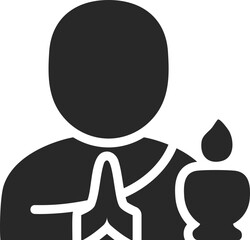 Monk solid icon used in religion, spirituality, and cultural tradition designs.