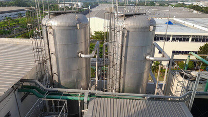 big chemical Storage tanks of factory