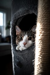 black and white cat  puppy portrait