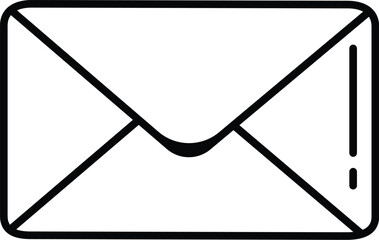 Adobe IllustratVector art of simple envelope icon isolated on white backgroundor Artwork