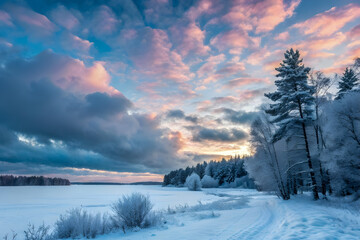 winter landscape with trees
