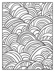 seamless pattern with abstract lines, Mindful Patterns Coloring Pages For Adults & Teens, black and white, line art Victor illustration, bold and easy coloring page, bold & easy coloring book