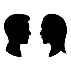 Fototapeta premium Minimalist Black and White Male and Female Digital Vector Art