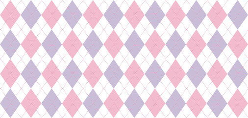 Argyle vector pattern. Light blue and dark blue squares with thin dark blue dotted line. Geometric background for menswear, wrapping paper. Background for baby shower. Checkered Seamless Pattern.
