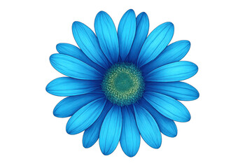 Obraz premium Beautiful blue daisy flower with transparent background, perfect for design projects needing a touch of nature