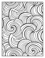 Mindful Patterns Coloring Pages For Adults & Teens, black and white, line art, illustration, bold and easy coloring page, bold & easy coloring book, stress relief ,coloring book, coloring page
