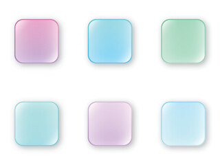 glassy frost colorful button set