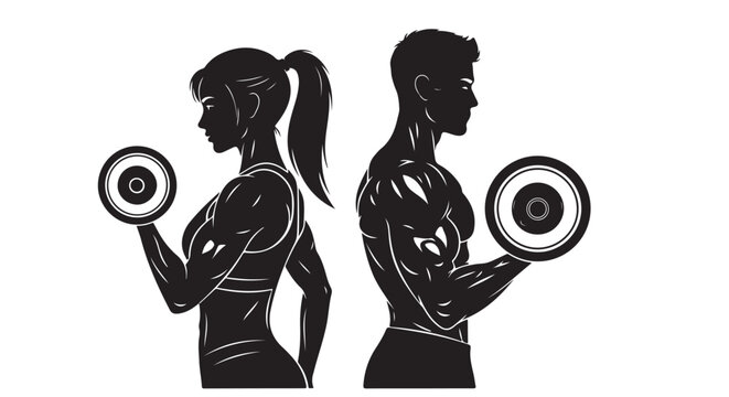 Man and woman fitness 