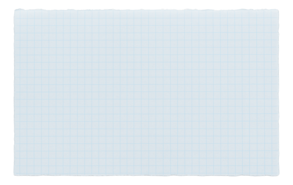 Sheet of torn graph paper with blue grid lines, suitable for note-taking or mathematical calculations on transparent background. - Powered by Adobe
