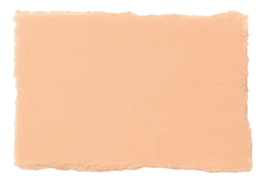 Torn edge piece of textured peach colored paper on transparent background. - Powered by Adobe