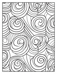 Mindful Patterns Coloring Pages For Adults & Teens, black and white, line art, illustration, bold and easy coloring page, bold & easy coloring book, stress relief ,coloring book, coloring page