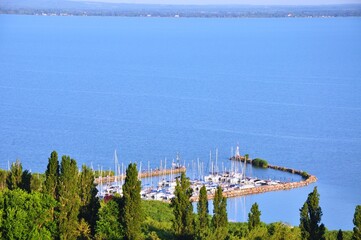 panorama of the Balaton harbor in Hungary