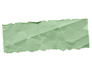 green torn paper on transparent