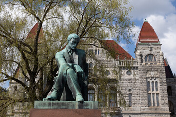 Aleksis Kivi Memorial and Finnish National Theatre in Helsinki