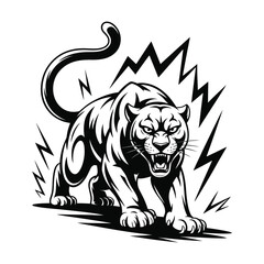 lion vector art illustration on white background 