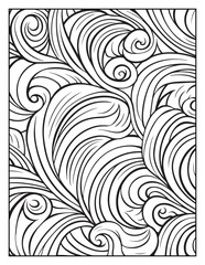 Mindful Patterns Coloring Pages For Adults & Teens, black and white, line art, illustration, bold and easy coloring page, bold & easy coloring book, stress relief ,coloring book, coloring page