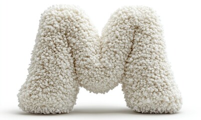 Cotton-Wool Letters on Clean White Background
