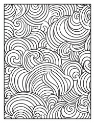 Mindful Patterns Coloring Pages For Adults & Teens, black and white, line art, illustration, bold and easy coloring page, bold & easy coloring book, stress relief ,coloring book, coloring page