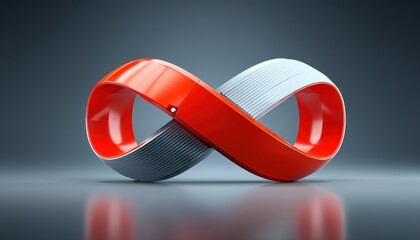 Abstract infinity symbol, red and grey