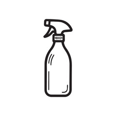 Doodle spray bottle illustration in vector. Hand drawn spray illustration. Spay bottle doodle icon in vector