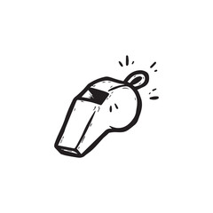 whistle doodle icon, vector illustration