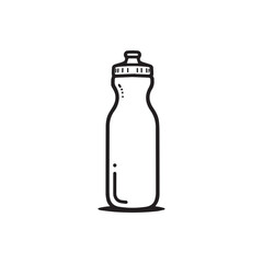 Sports water bottle line vector illustration, Hand Drawn Symbol Vector Illustration