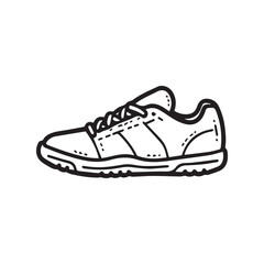 hand drawn doodle shoes illustration with cartoon style vector isolated