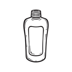 Sports water bottle line vector illustration, Hand Drawn Symbol Vector Illustration