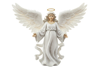 Serene Angel Figurine A Symbol of Peace and Grace isolated on transparent baackground