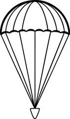 Extreme Sports Paragliding Line Art.