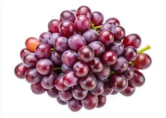 Freshly Harvested Red Grapes Bursting with Flavor and Nutritional Goodness on White