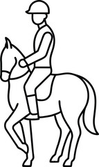 Horseback Riding Sport Outline Icon.
