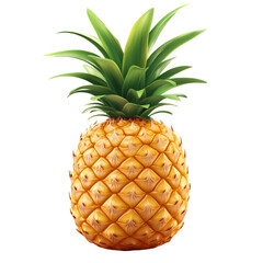 Fototapeta premium Vibrant Pineapple Tropical Fruit isolated on transparent background