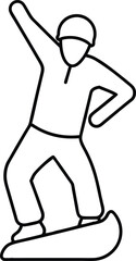 snowboarding outline icon winter sport.