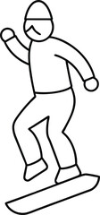 snowboarding pose icon extreme activity.