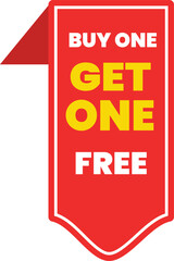 Buy One Get One Free Red Label – BOGO Offer Promotional Sale Banner