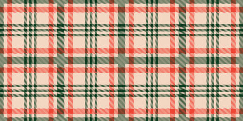 Seamless vector pattern tartan plaid design green red beige checks Christmas fabric texture traditional festive wrapping textile seasonal seamless vector pattern winter holiday background
