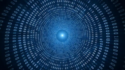 Digital tunnel of binary code (1) - Powered by Adobe