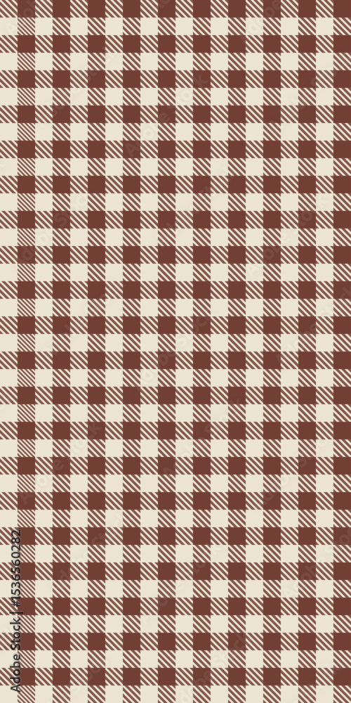 Poster seamless vector pattern brown cream gingham checkered background texture textile cozy picnic rustic 