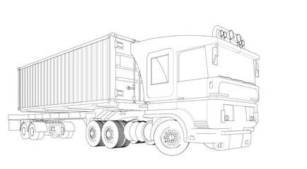 truck sketch graphic symbol 3d illustration	
