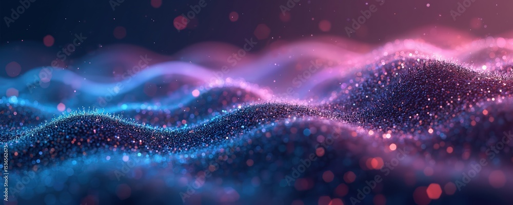 Poster abstract digital illustration with big data visualization concept. futuristic neon waves of sound in