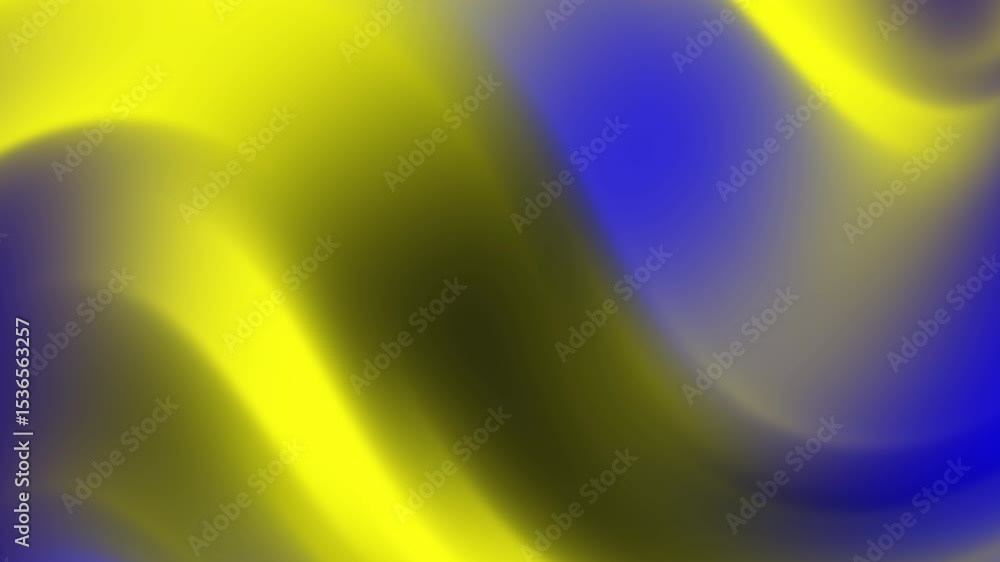 Poster abstract gradient motion: yellow and blue color waves flowing seamlessly