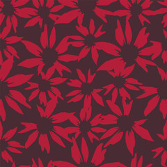 Cute feminine watercolor seamless pattern with wildflowers.hand drawn,