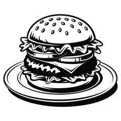 hamburger on a plate